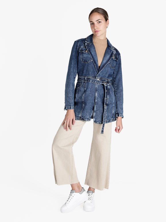 Solada Cappotto Donna In Jeans Giacche Taglia M