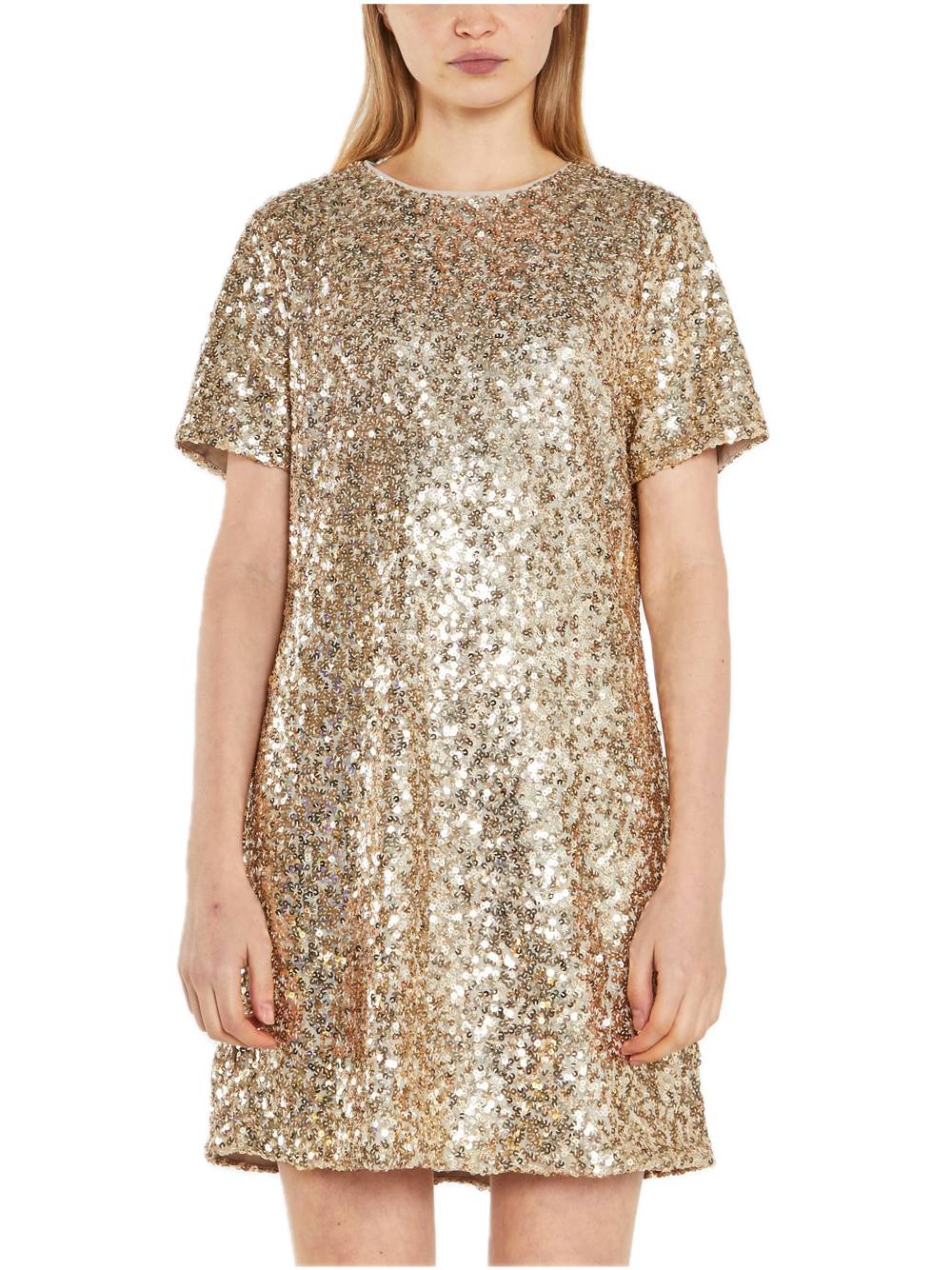 Glamorous Ladies Dress - Gold Sequin Vestiti Woman AI24 promo
