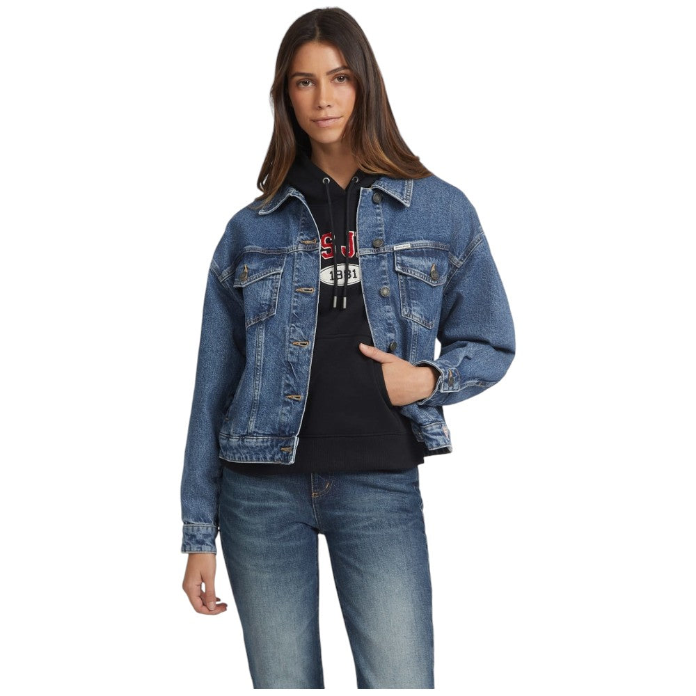 Guess Jeans giubbino jeans oversize trucker W4YN56D5CC3M3DW