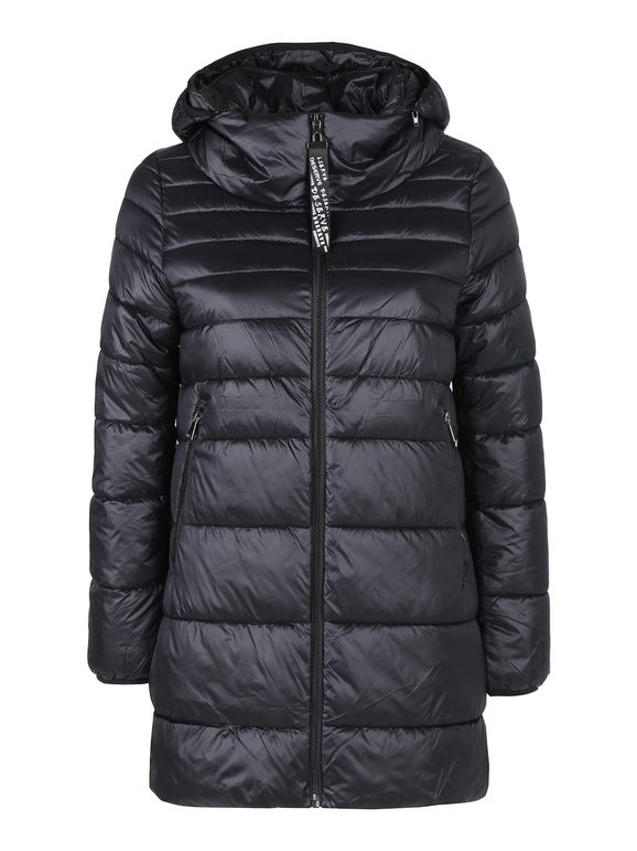 Ellen Rose Giubbotto Donna Imbottito Con Cappuccio Giacconi e Nero Taglia S