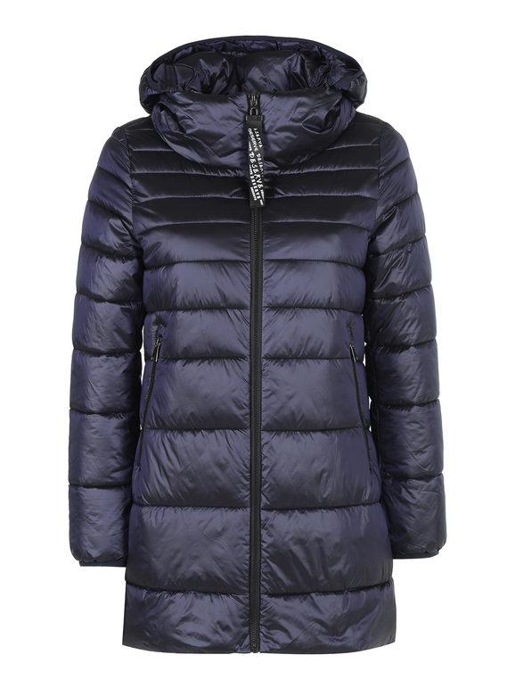 Ellen Rose Giubbotto Donna Imbottito Con Cappuccio Giacconi e Blu Taglia M