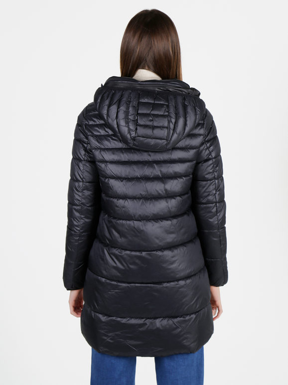 Ellen Rose Giubbotto Donna Imbottito Con Cappuccio Giacconi e Nero Taglia S