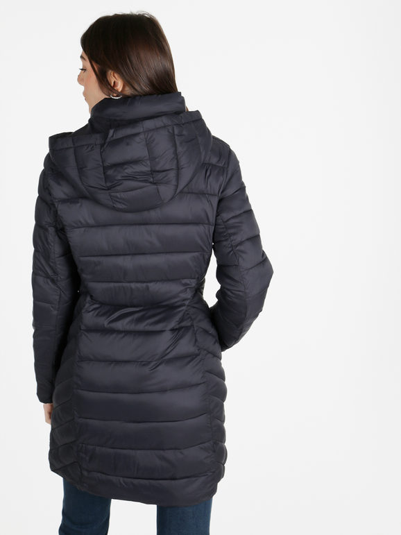 Flight Finery Piumino Lungo Da Donna Con Cappuccio Piumini Invernali Blu Taglia L