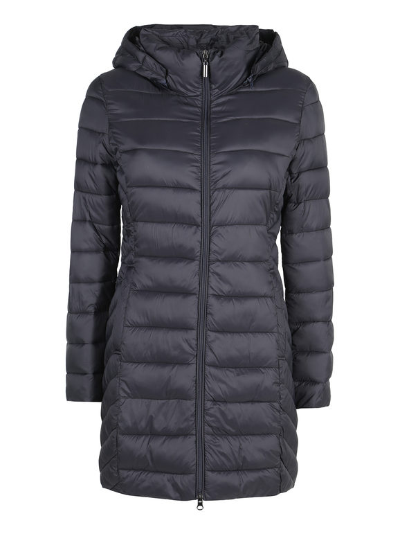 Flight Finery Piumino Lungo Da Donna Con Cappuccio Piumini Invernali Blu Taglia L