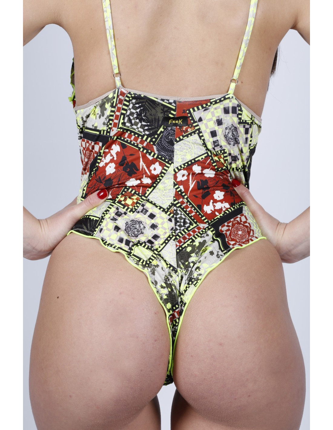 F**K Monokini Effek multicolore con volant