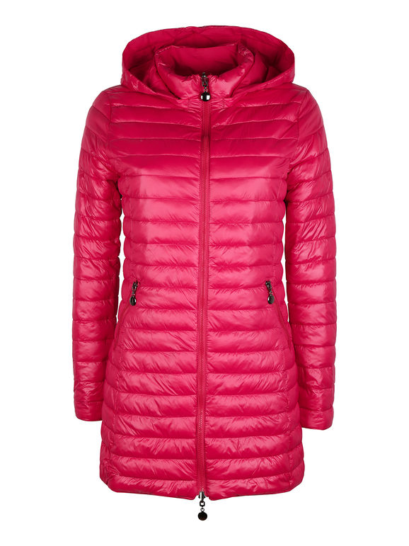 Solada Piumino Donna Lungo Reversibile Con Cappuccio Giacconi e Giubbotti Rosso Taglia S