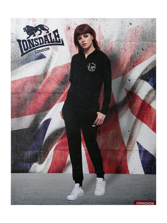 Lonsdale Tuta Donna 2 Pezzi Full Zip Con Cappuccio Tute Sportive Blu Taglia L