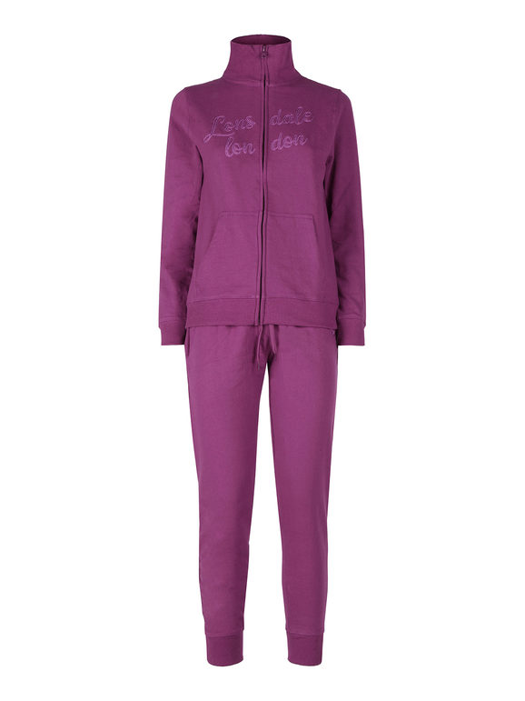 Lonsdale Tuta Da Donna 2 Pezzi Full Zip Tute Sportive Viola Taglia L