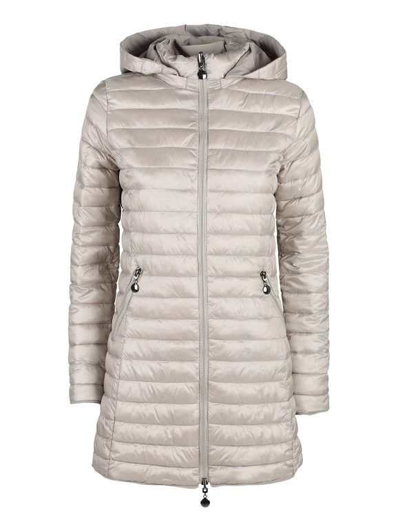 Solada Piumino Donna Lungo Reversibile Con Cappuccio Giacconi e Giubbotti Beige Taglia Xl