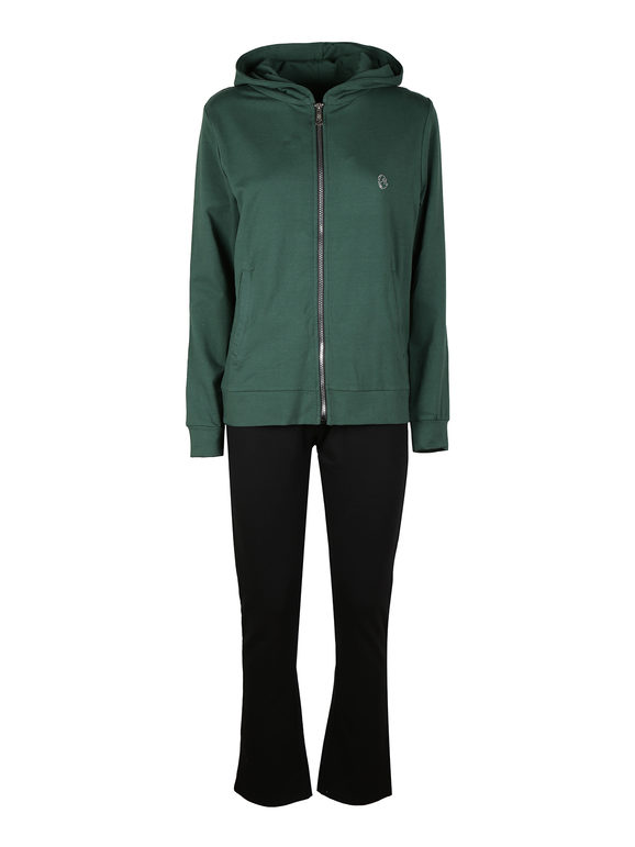 Coveri Moving Tuta Donna 2 Pezzi Felpata Con Cappuccio e Chiusura Zip Tute Sportive Verde Taglia Xl