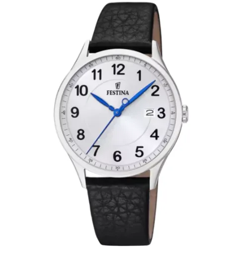 Orologio da uomo Casio analogico standard con cinturino in pelle nera quadrante nero al quarzo MTP-VD01L-1C