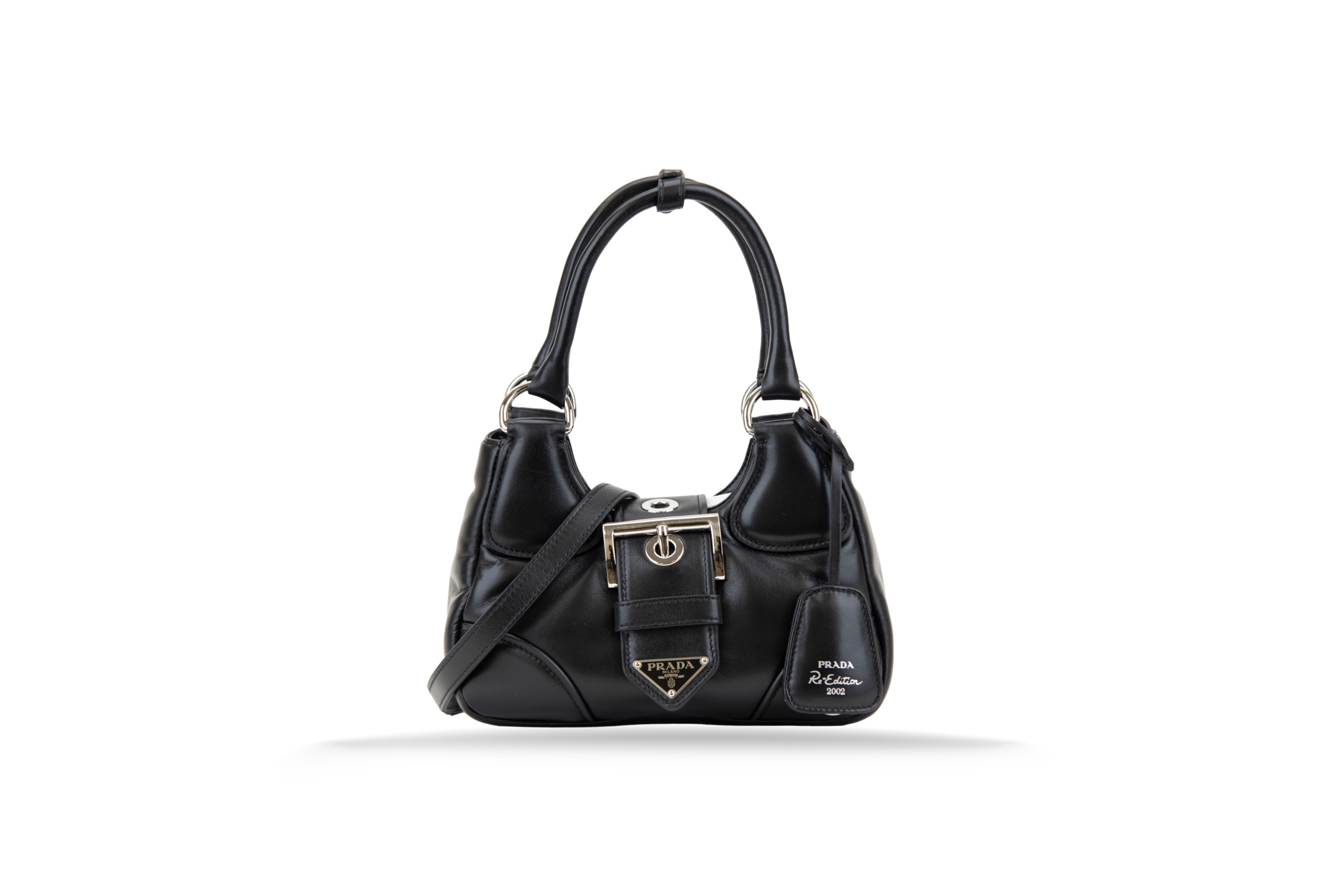 PRADA Re-Edition 2002 1BA381 F0002 Shoulder Bag Nero Pelle