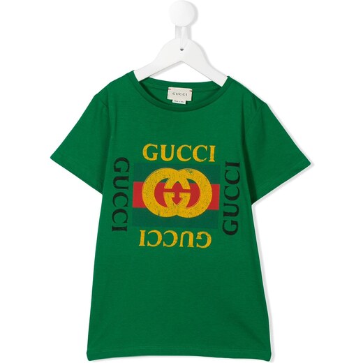 Gucci Kids T shirt con logo Verde. Bambino Stileo