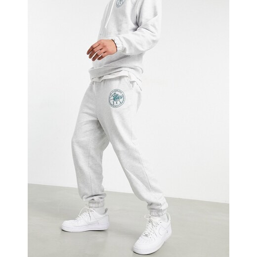 ASOS DESIGN - Joggers oversize con stampa di numeri romani in coordinato- Bianco 