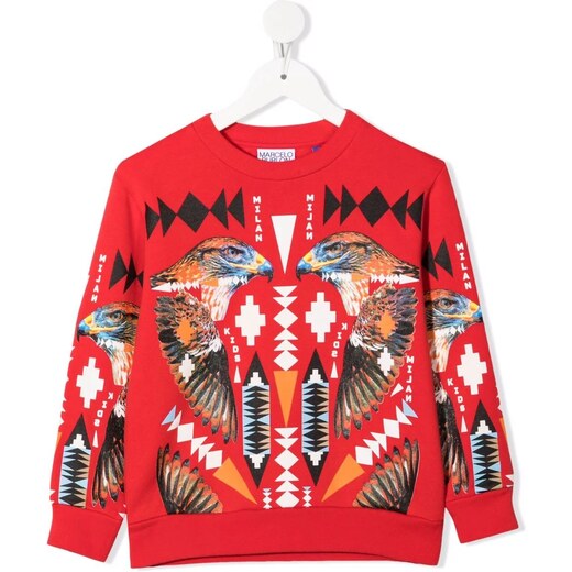 Marcelo Burlon County Of Milan Kids Felpa con stampa - Rosso 