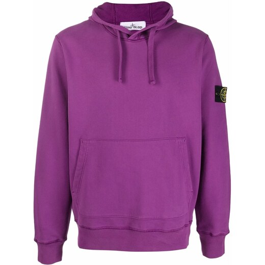 Stone Island Felpa con cappuccio Viola. Uomo Stileo