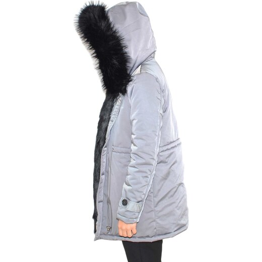 Parka donna giacca giubbotto invernale over pipistrello in ciniglia nero  zip bottoni pelliccia interna ecologica caldo donna parka K-ZELL