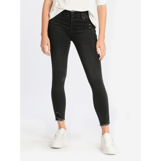 Ghiaccio&Limone Jeans Donna Skinny Con Bottoni Slim Fit Nero Taglia L 