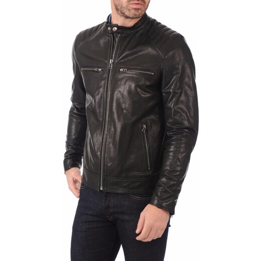 GIUBBOTTO AVIATORE BIKER UOMO Artigianale in Vera Pelle Marrone MADE IN  ITALY