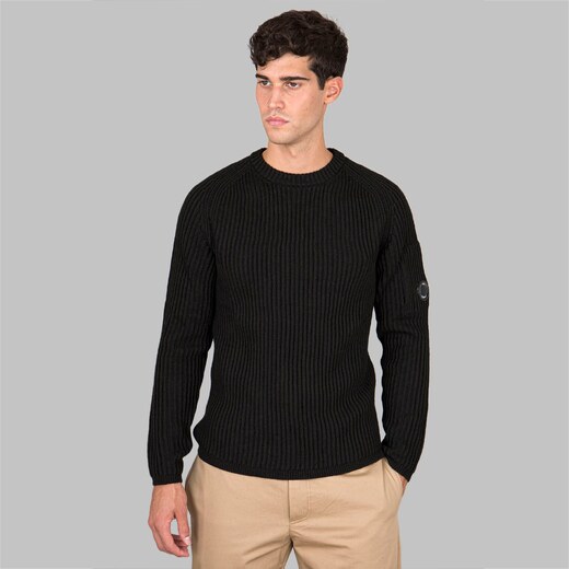 C.p. Company Maglia Crewneck Merino Wool Nero Uomo 