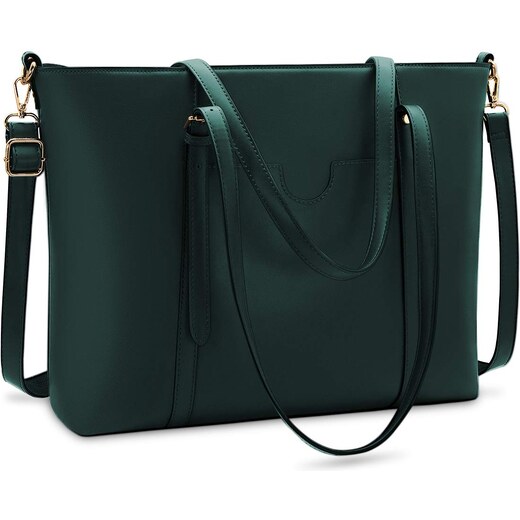 NUBILY Borse Tote da donna Borsa Tracolla Donna per Computerda 15.6 Pollici  Pelle PU Borsa Lavoro Donna Grande Borsa Shopper Business Shopper Verde 