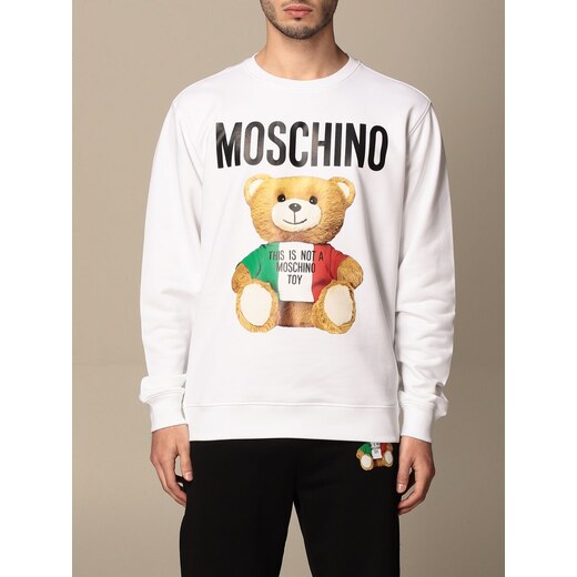 Felpa a girocollo Moschino Couture con teddy tricolore. Uomo Stileo