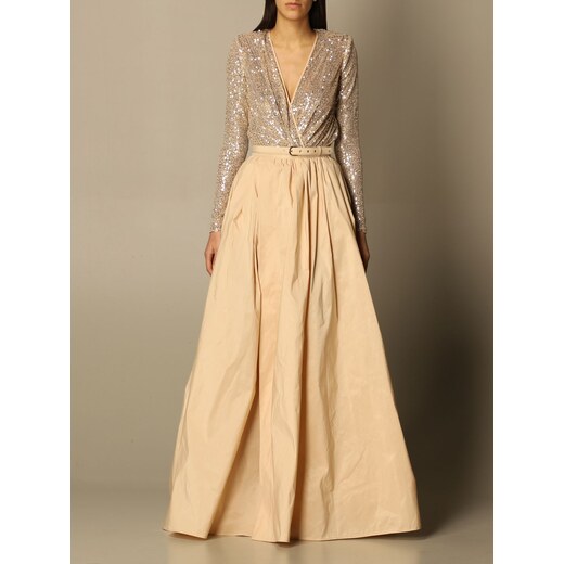Elisabetta franchi abito lungo paillettes online