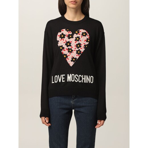 Maglia Love Moschino in misto lana con cuore. Donna Stileo.it