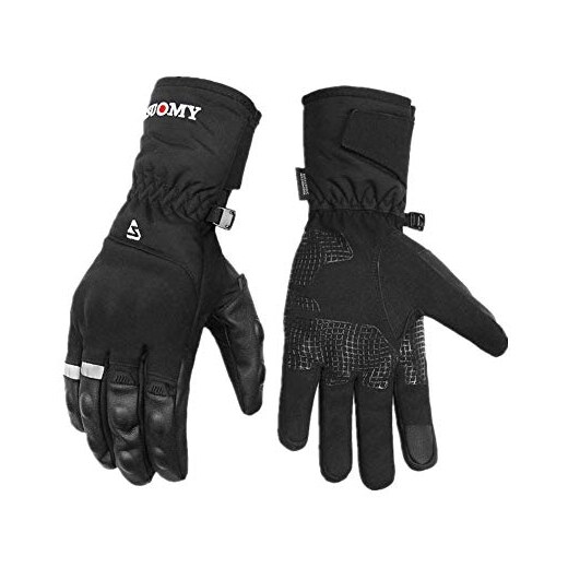 Qiangs Guanti Moto Guanti Termici Guanti Militari Tattici Guanti Protezione  Hard Knuckle Guanti Impermeabili For Alpinismo Sciare Ciclismo Motociclo  black 