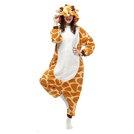BGOKTA Pigiama Animali Adulto Cosplay Costumi Donna Interi Pigiama Costume  Giraffa Halloween del Partito, S 