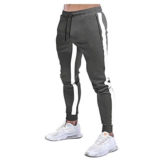 Suwangi Pantaloni Palestra Sportivi Fitness Uomo Running della Tuta  Pantaloni Allenamento Trousers per Jogging con Tasche Zip 