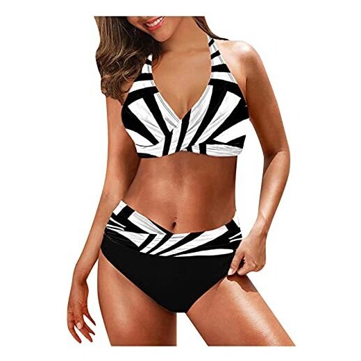 Riou Costume da Bagno Intero Donna Contenitivo Bikini Sexy Hot Costumi da  Mare Donna Costume da Bagno Bikini Set Bikini Donna Vita Alta Monokini in  Due Pezzi Stampa Floreale Beachwear Regalo 