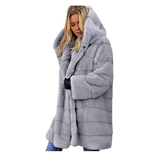 LJHH Giacca da Donna con Cappuccio in Morbida Pelliccia Sintetica Cappotto  in Soffice E Calda Pelliccia Cappotti Media Lunghezza Pelliccia Ecologica  Donna Giacche Giubbino Donna Invernale Giubbotto : : Moda