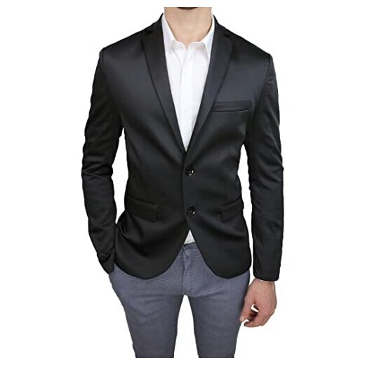 Giacca uomo sartoriale nero casual elegante blazer taglia da XS a XXXL