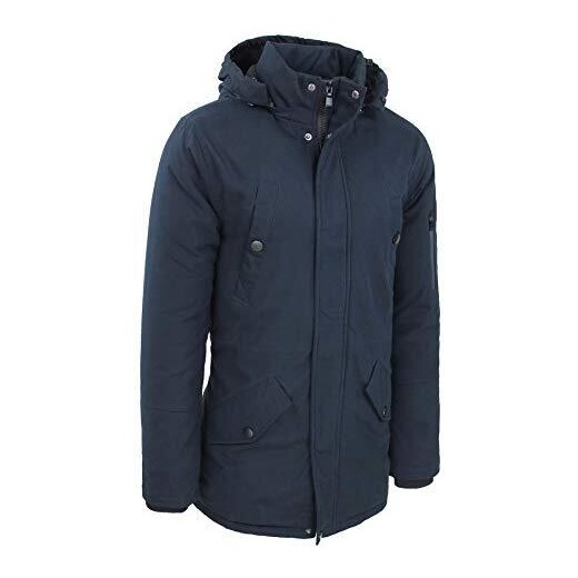 Evoga Giubbotto Parka Uomo Invernale Casual Blu Scuro Giacca Lunga con  Cappuccio (Blu Scuro, XXL) 