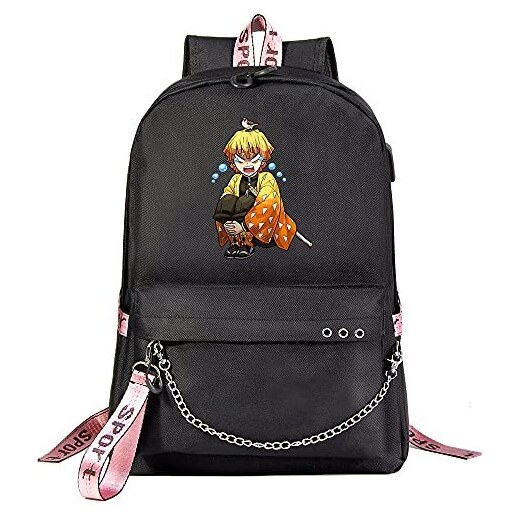 Zaino Demon Slayer Running PLUS - Capacità 32 Litri, Multicolore, Porta USB, Resistente All'acqua, 34x46 Cm