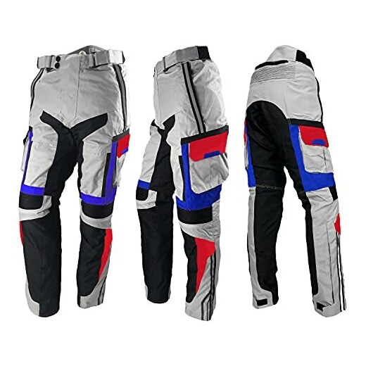 WinNet Pantaloni da Moto Uomo/Donna in Cordura 4 Stagioni con Protezioni  omologate di Secondo Livello