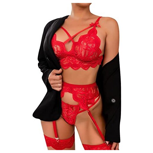 Completino Sexy Lingerie Intimo Donna Guepiere Hot Body Nero