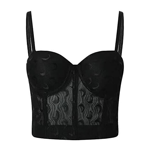 ASOS DESIGN - Dia - Corsetto nero senza spalline ricamato