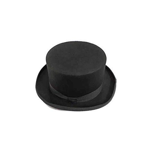 BLUSUPERSHOP Cappello Cilindro Nero Elegante Uomo Unisex Invernale Varie  Taglie (S55 M58 L60) Che Scegli Mentre ACQUISTI nella Personalizzazione,Made  in Italy Moc in Omaggio amuleto Portachiavi Corno 