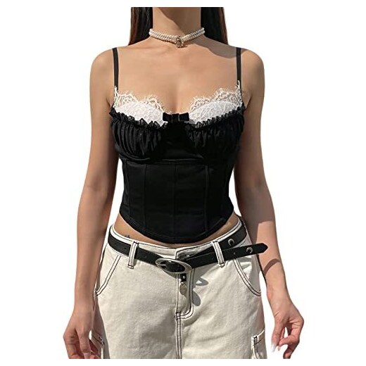 ASOS DESIGN - Dia - Corsetto nero senza spalline ricamato