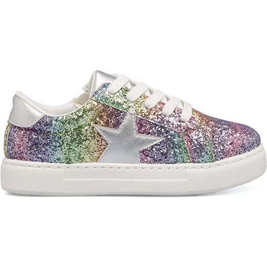 Sneakers glitterate arcobaleno da bambina 10 Baci 