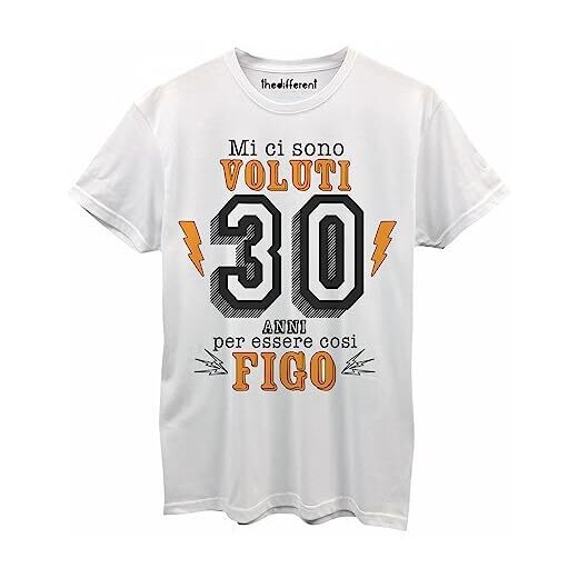 thedifferent T-Shirt Maglietta Uomo con Grafica Simpatica Compleanno - 30  Trenta Anni per Essere Cosi Figo - Idea Regalo Festa papà Zio Figlio Amico  Nonno 