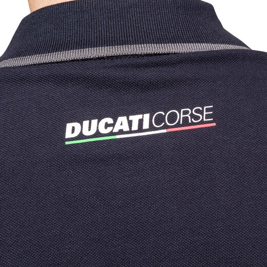 Felpa con cappuccio blu navy da uomo con logo sul petto e fettuccia logata  lungo le maniche Ducati C