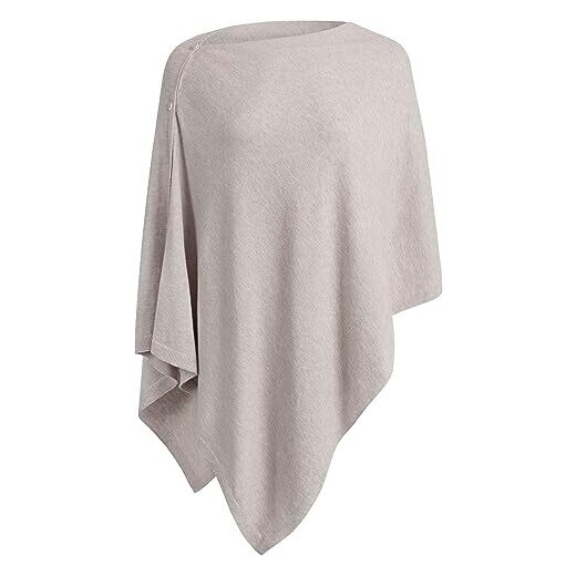 Poncho grigio scuro a righe marroni con cappuccio