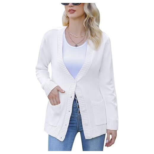 Cardigan donna misto lana scollo a V aperto