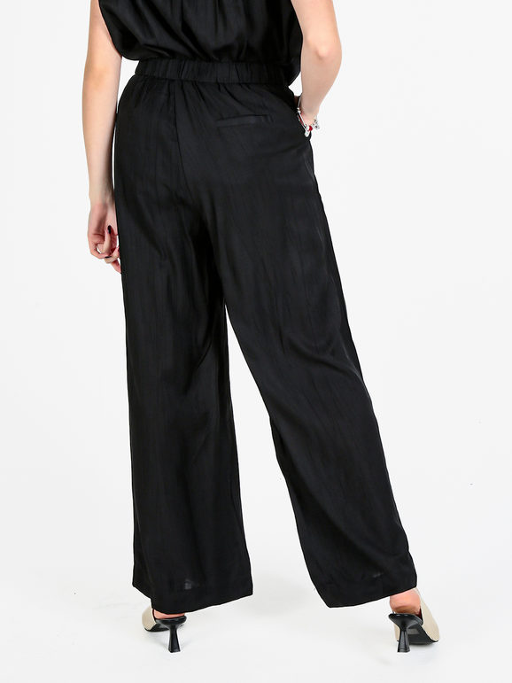 Solada Pantaloni Leggeri Da Donna a Gamba Larga Casual Nero Taglia Unica