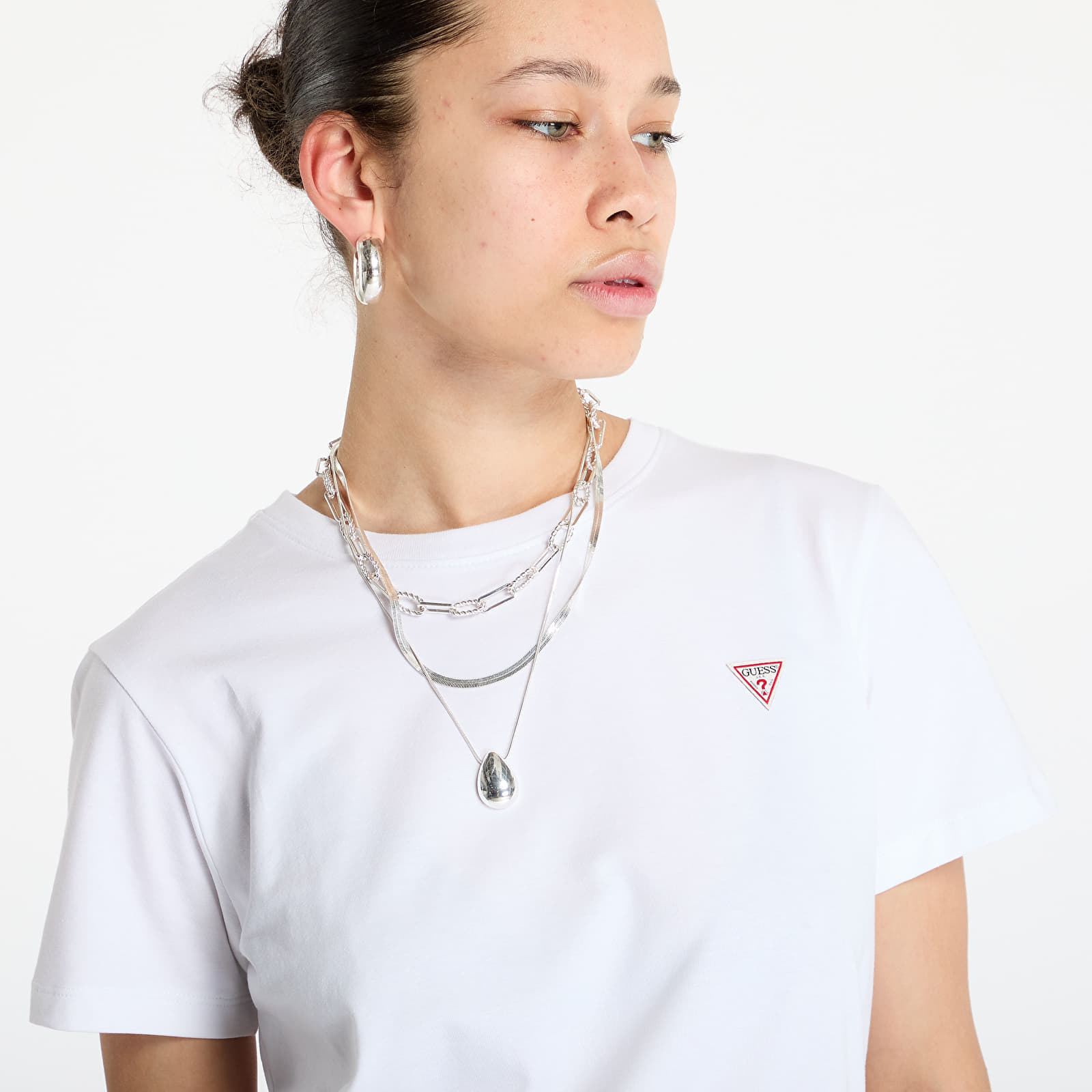 Maglietta Guess JEANS Classic Mini Triangle Tee Pure White L