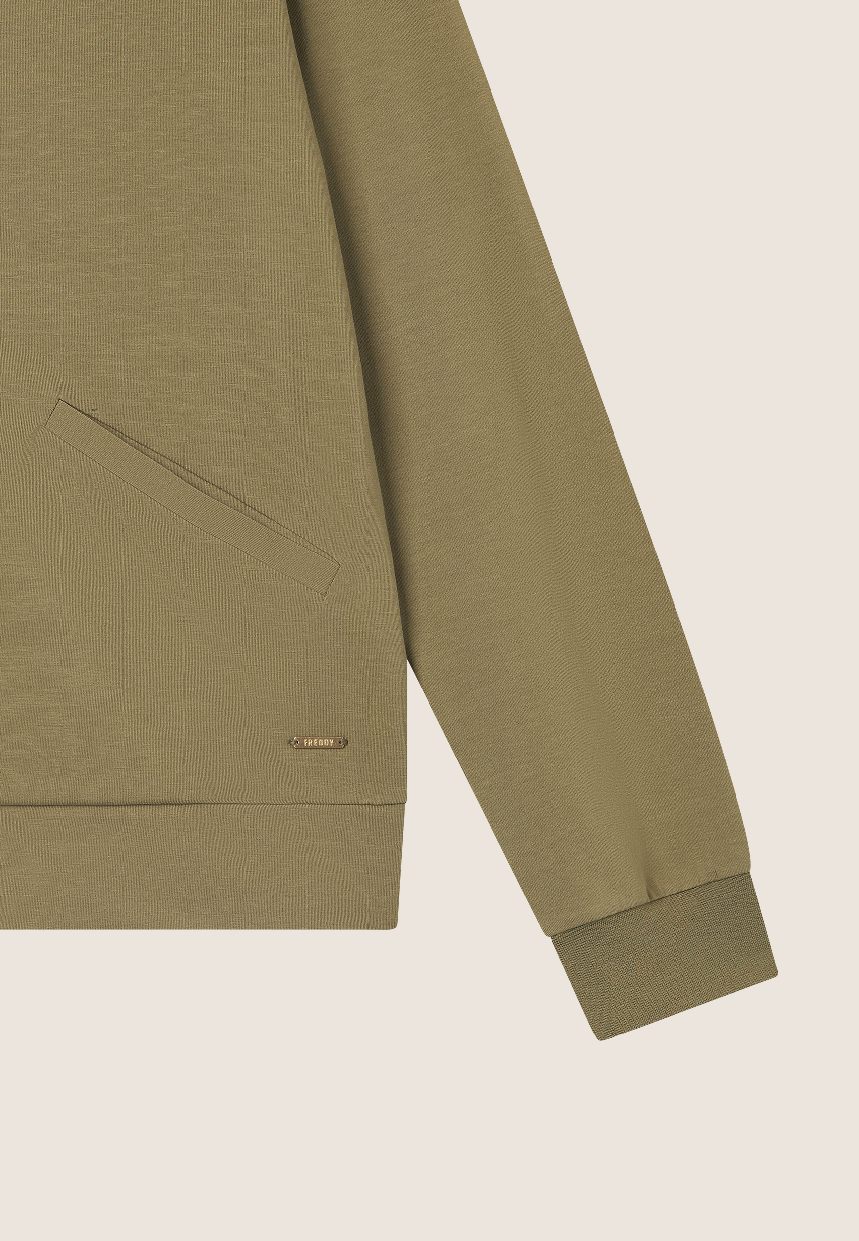 Freddy Felpa zip e collo in costina con dettagli animalier