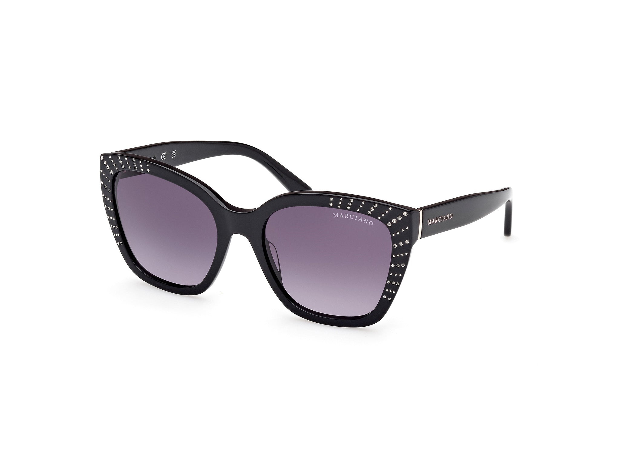 Guess by Marciano Donna Guess by Marciano GM00021 01B Occhiali da sole Acetato Nero Fumo Squadrata Normale